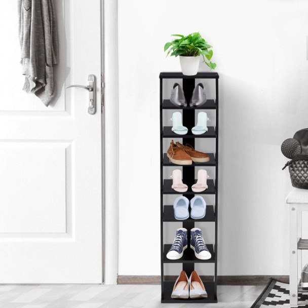 7-Tier Shoe Rack Practical Free Standing Shelves Storage Shelves -Black