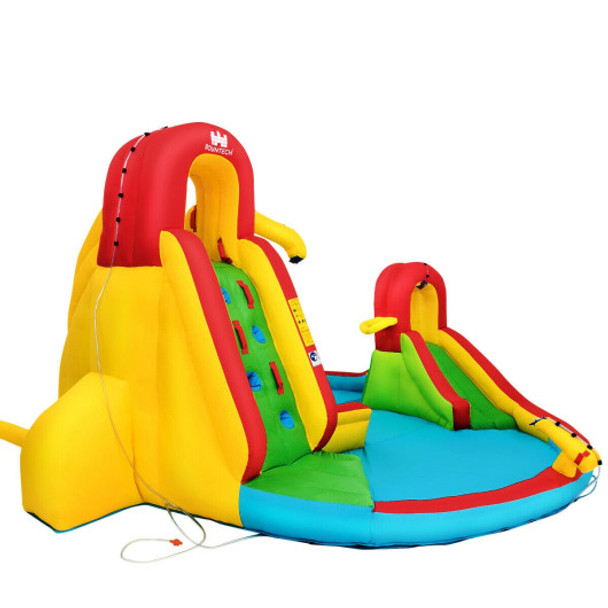 Kids Inflatable Water Slide Bounce House with Climbing Wall and Pool Without Blower