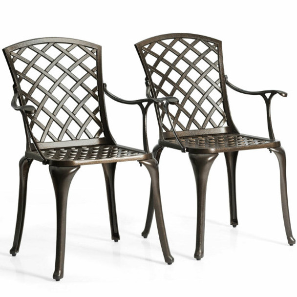 Outdoor Aluminum Dining Set of 2 Patio Bistro Chairs