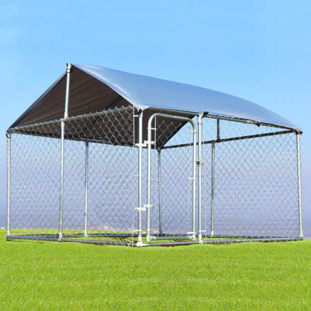 7.5' x 7.5' Large Pet Dog Run House Kennel Shade Cage-Dog kennel + Kennel cover