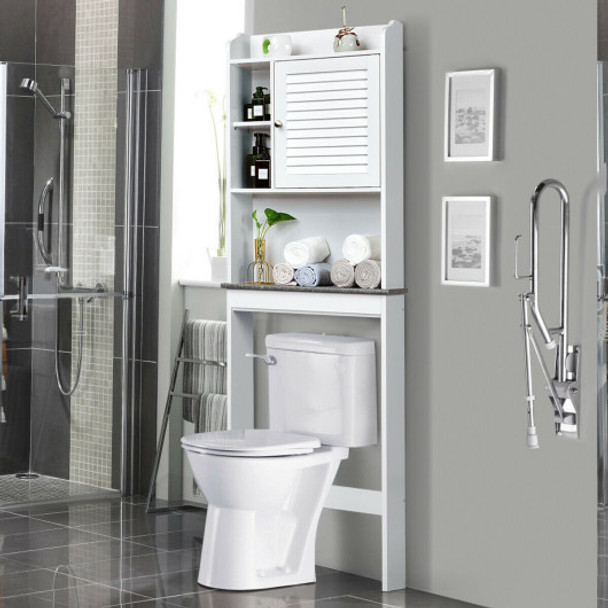 Bathroom Over-the-toilet Space Saver with Adjustable Shelves