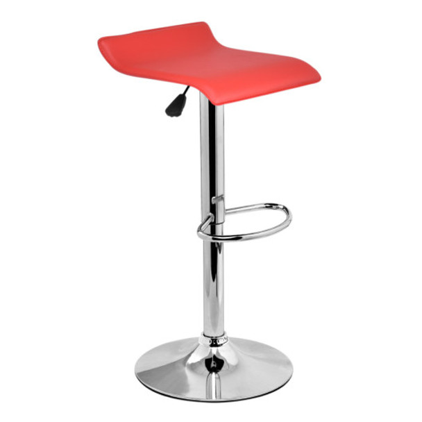Set of 2 Modern Bar Stools Dinning Counter Chairs-Red