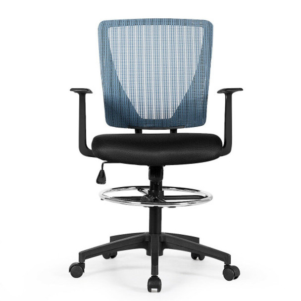 Footrest Ring Mid Back Mesh Drafting Office Chair