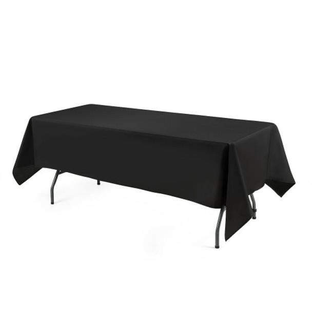 10 pcs 90" x 132" Rectangle Polyester Tablecloth-Black