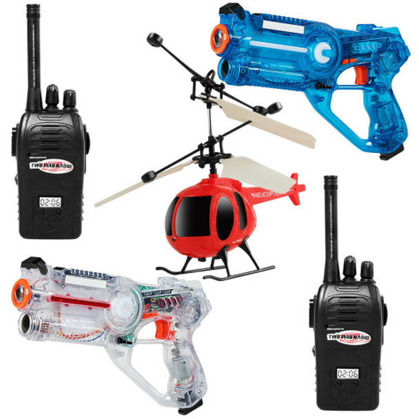 Infrared Laser Tag Guns Game with 2 Walkie Talkies & Helicopter