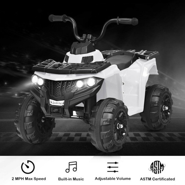 6V Battery Powered Kids Electric Ride on ATV-White