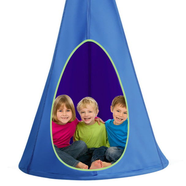 32" Kids Nest Swing Hanging Seat Hammock-Blue