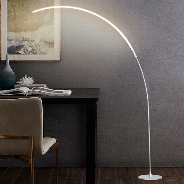 LED Arc Floor Lamp with 3 Brightness Levels-Silver