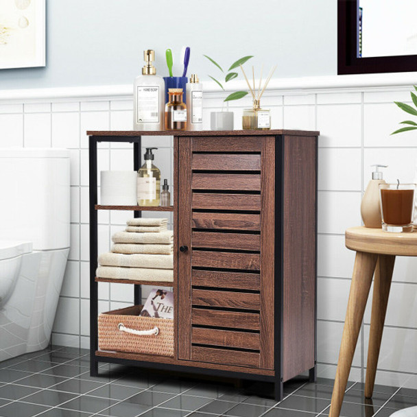 Industrial Bathroom Storage Free Standing Cabinet with 3 Shelves