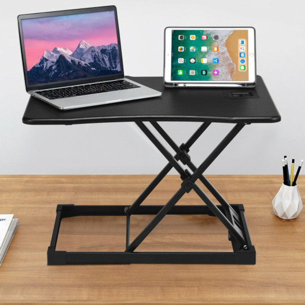 Height Adjustable Standing Computer Desk-Black