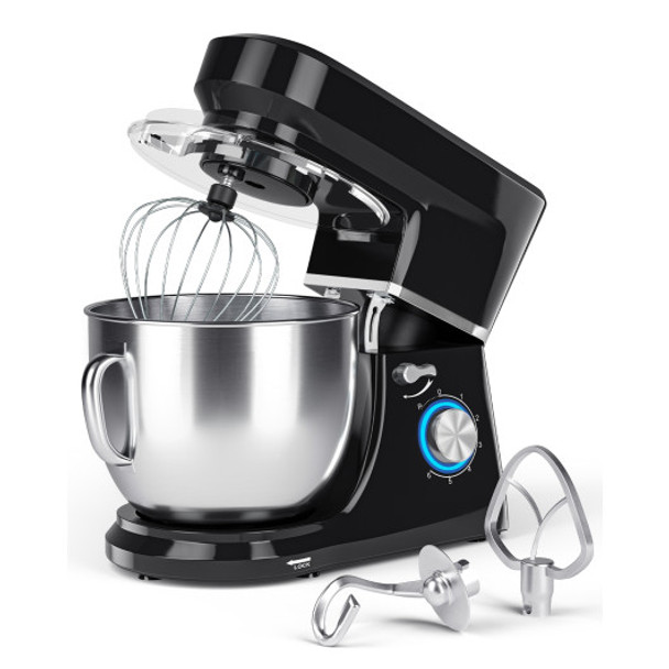 7.5 Qt Tilt-Head Stand Mixer with Dough Hook-Black