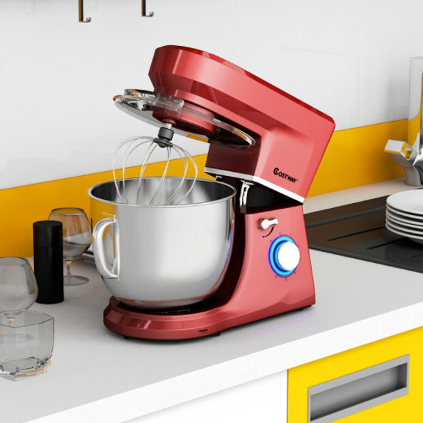 7.5 Qt Tilt-Head Stand Mixer with Dough Hook-Red