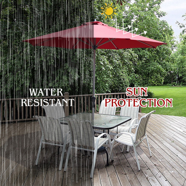 9 Feet Patio Outdoor Market Umbrella with Aluminum Pole without Weight Base-Dark Red