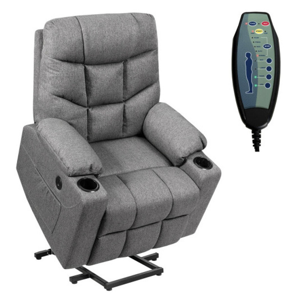 Electric Power Lift Recliner Massage Sofa-Gray