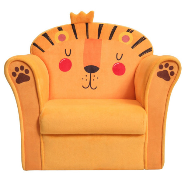 Kids Armrest Lion Upholstered Sofa