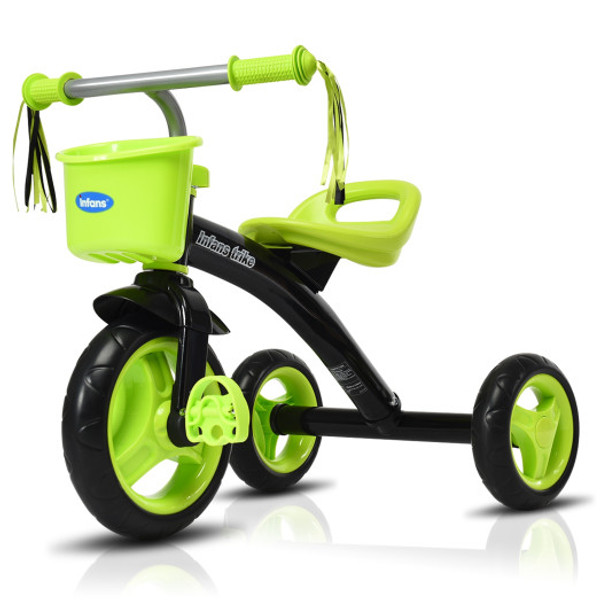 Kids Tricycle Rider with Adjustable Seat-Green