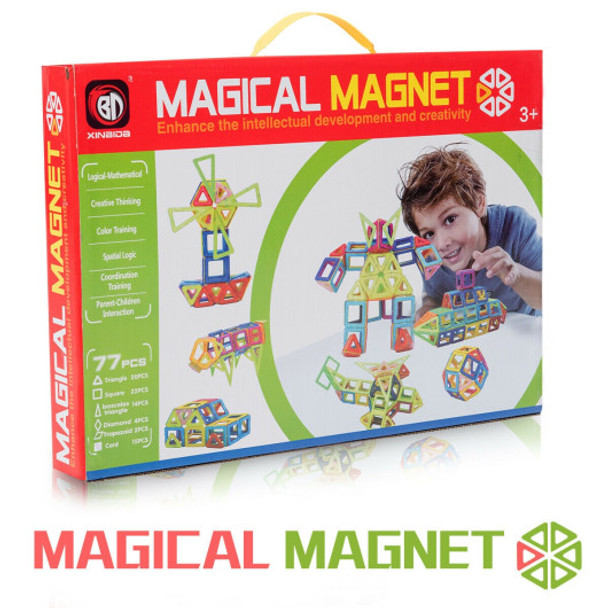 77 Pcs Kids Magnetic Tiles Building Blocks Playboards