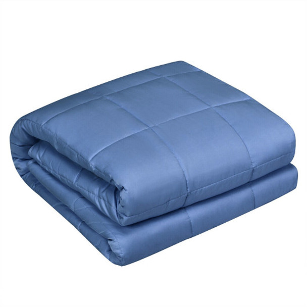 15 lbs 48 x 72 Inch Premium Cooling Heavy Weighted Blanket-Blue