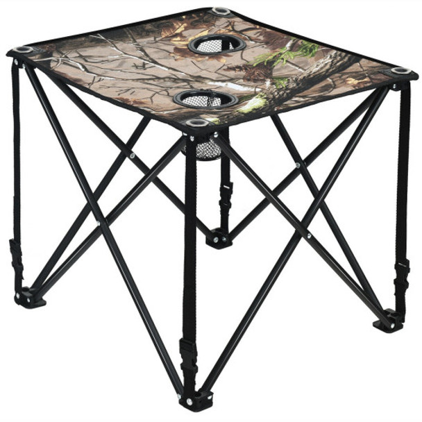 Outdoor Portable Lightweight Folding Camping Hunting Table with 2 Cup Holders