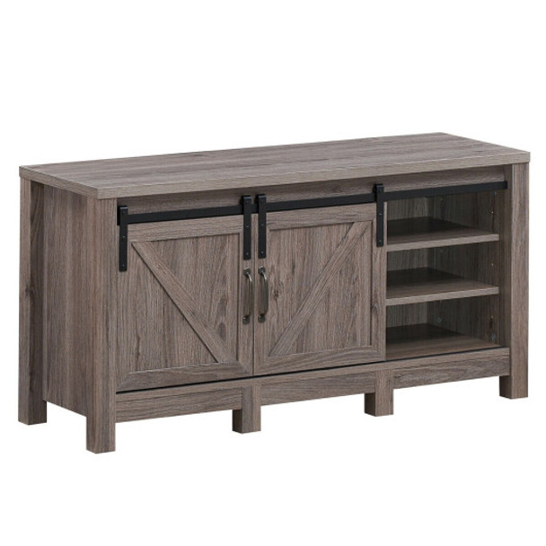 55 Inch TV Sliding Barn Door Entertainment Center