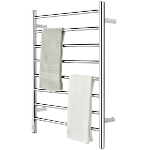 8-Bar Wall Mounted Towel Warmer Stainless Steel Towel Rack