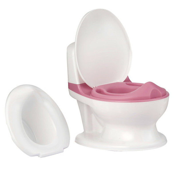 Kids Realistic Flushing Sound Lighting Potty Training Transition Toilet -Pink