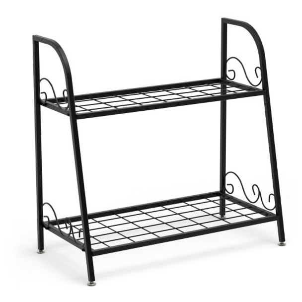 2-tier Patio Metal Plant Stand