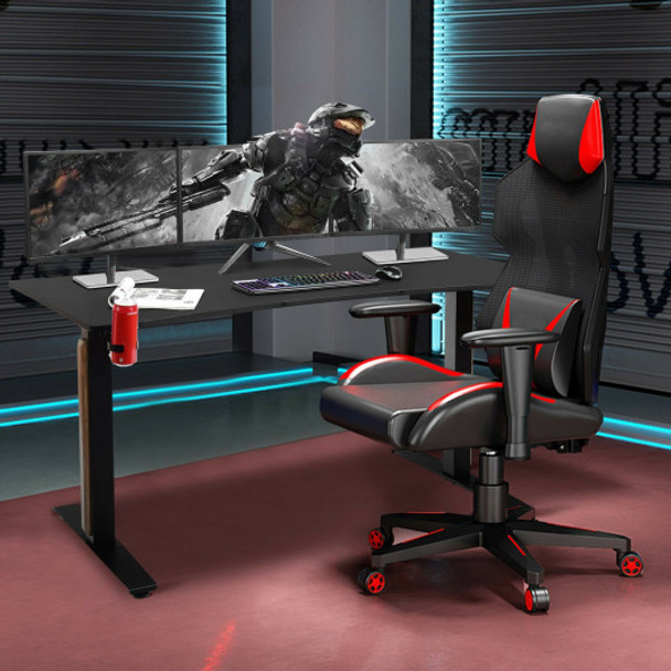 63" Gaming Desk T- Shaped Computer Desk Gamer Table-Black