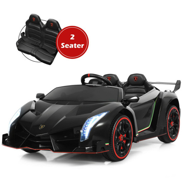 12V 2-Seater Licensed Lamborghini Kids Ride On Car with RC and Swing Function-Black