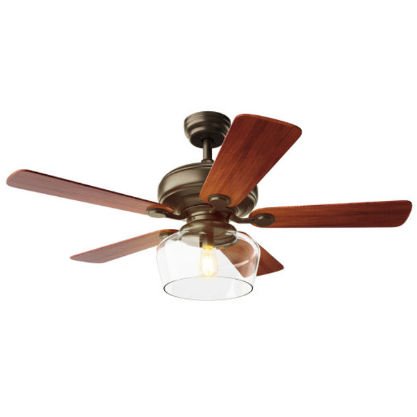 52" Vintage Ceiling Fan Light with Remote Control Reversible Blades