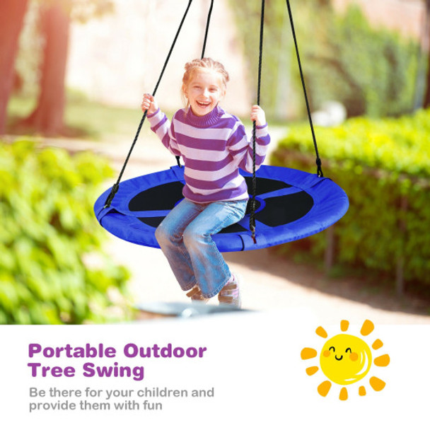 40 Inch 770 lbs Flying Saucer Tree Swing Kids Gift with 2 Tree Hanging Straps-Blue