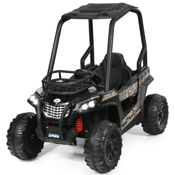 12V Kids RC Electric Ride On Off-Road UTV Truck with MP3 and Light-Black