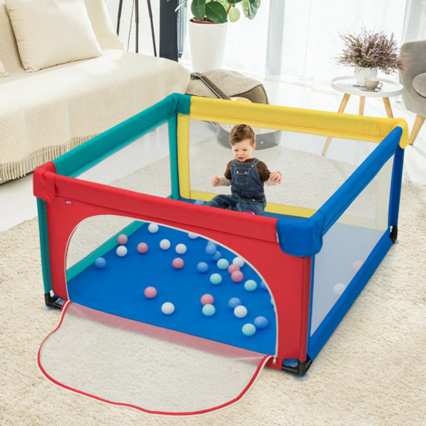 Large Safety Play Center Yard with 50 Balls for Baby Infant-Multicolor