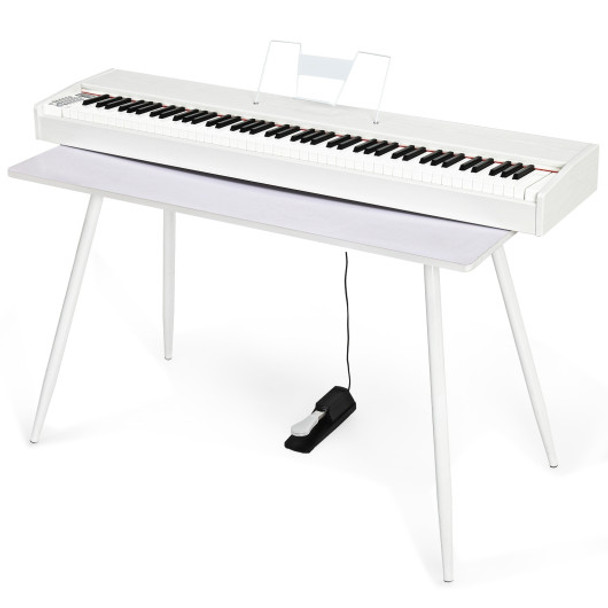 88-Key Full Size Digital Piano Weighted Keyboard with Sustain Pedal-White