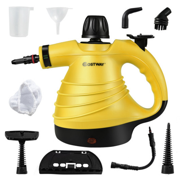 1050W Portable Multipurpose Pressurized Handheld Steam Cleaner-Yellow