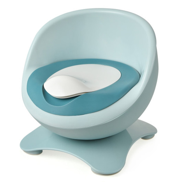 Egg-Shaped Toddler Training Toilet with Removable Container-Blue