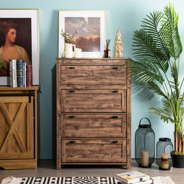 4 Drawers Dresser Rustic Vertical Drawer Chest Industrial Dresser Tower