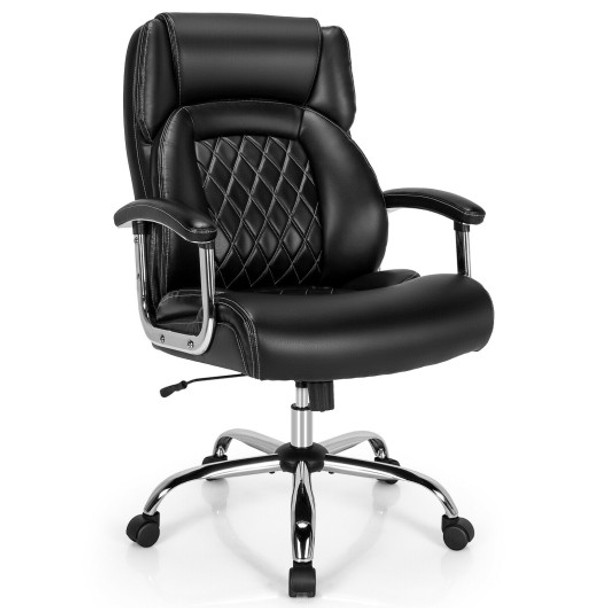 500 Lbs Height Adjustable Office Chair with Metal Base and Extra Wide Seat