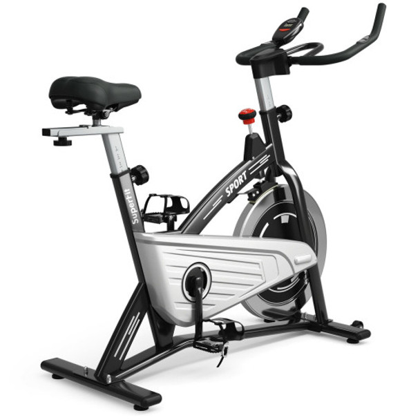 30Lbs Fixed Training Bicycle with Monitor for Gym and Home