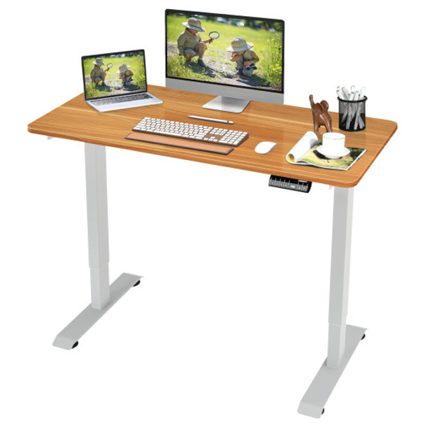 Electric Height Adjustable Standing Desk with Memory Controller-Coffee