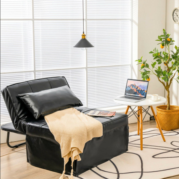 Sofa Bed 4 in 1 Multi-Function Convertible Sleeper Folding footstool-Black