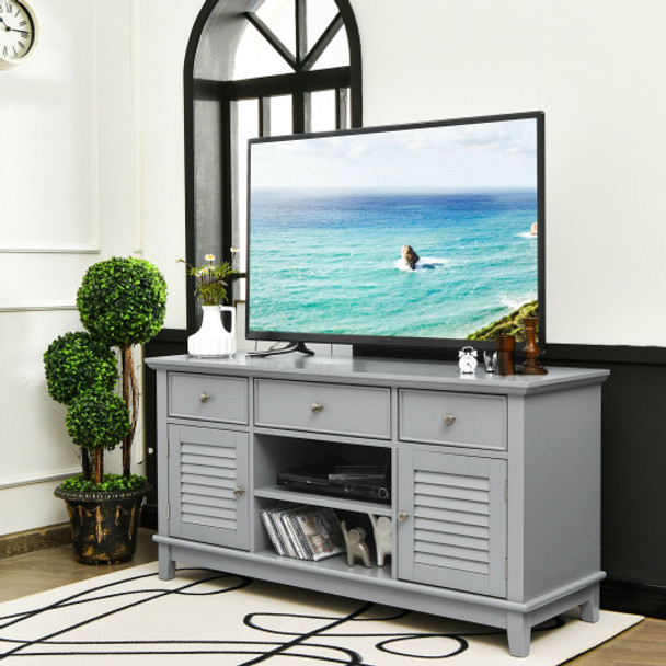 TV Stand Media Console with Drawers Cabinets-Gray