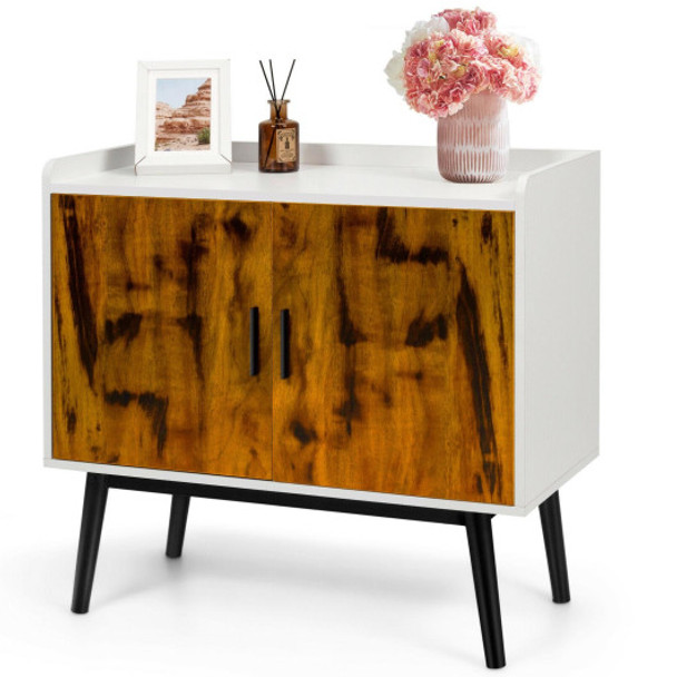 Sideboard Buffet Storage Cabinet with 2 Door and Metal Legs