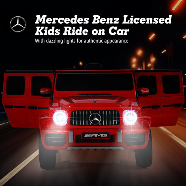 12V Mercedes-Benz G63 Licensed Kids Ride On Car with Remote Control-Red