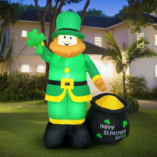 Patrick's Day Inflatable Leprechaun for for Yard and Lawn-6 ft