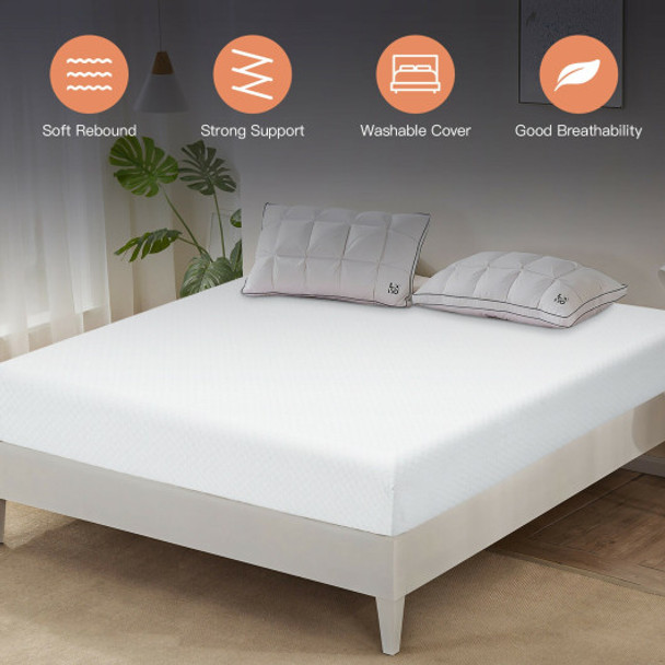 8 Inches Foam Medium Firm Mattress with Removable Cover-Full Size