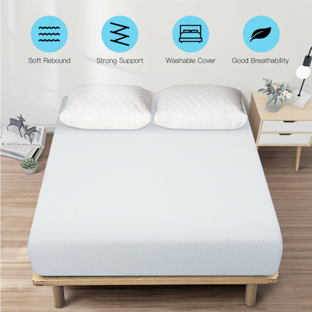 10 Inch Air Foam Pressure Relief Bed Mattress with Removable Soft Cover-Twin Size