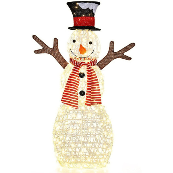 Indoor/Outdoor Christmas Lighted Snowman Decorations with Pre-Lit 80 Lights