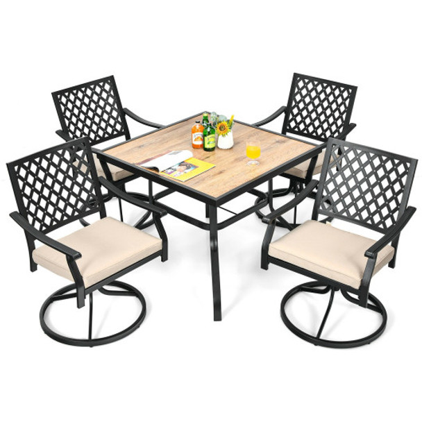 5-Piece Outdoor Patio Dining Set with Soft Cushions