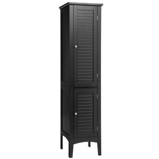 Freestanding Bathroom Storage Cabinet for Kitchen and Living Room-Black